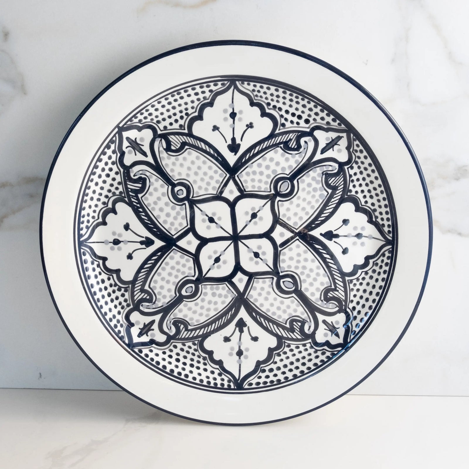 13" Black Haqima Round Platter
