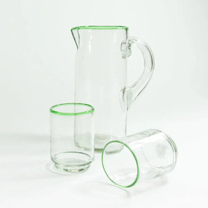 Med Green Rim Stacking Drinking Glass