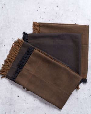 Double-Sided Fringe Cotton Napkins in Black and Silver