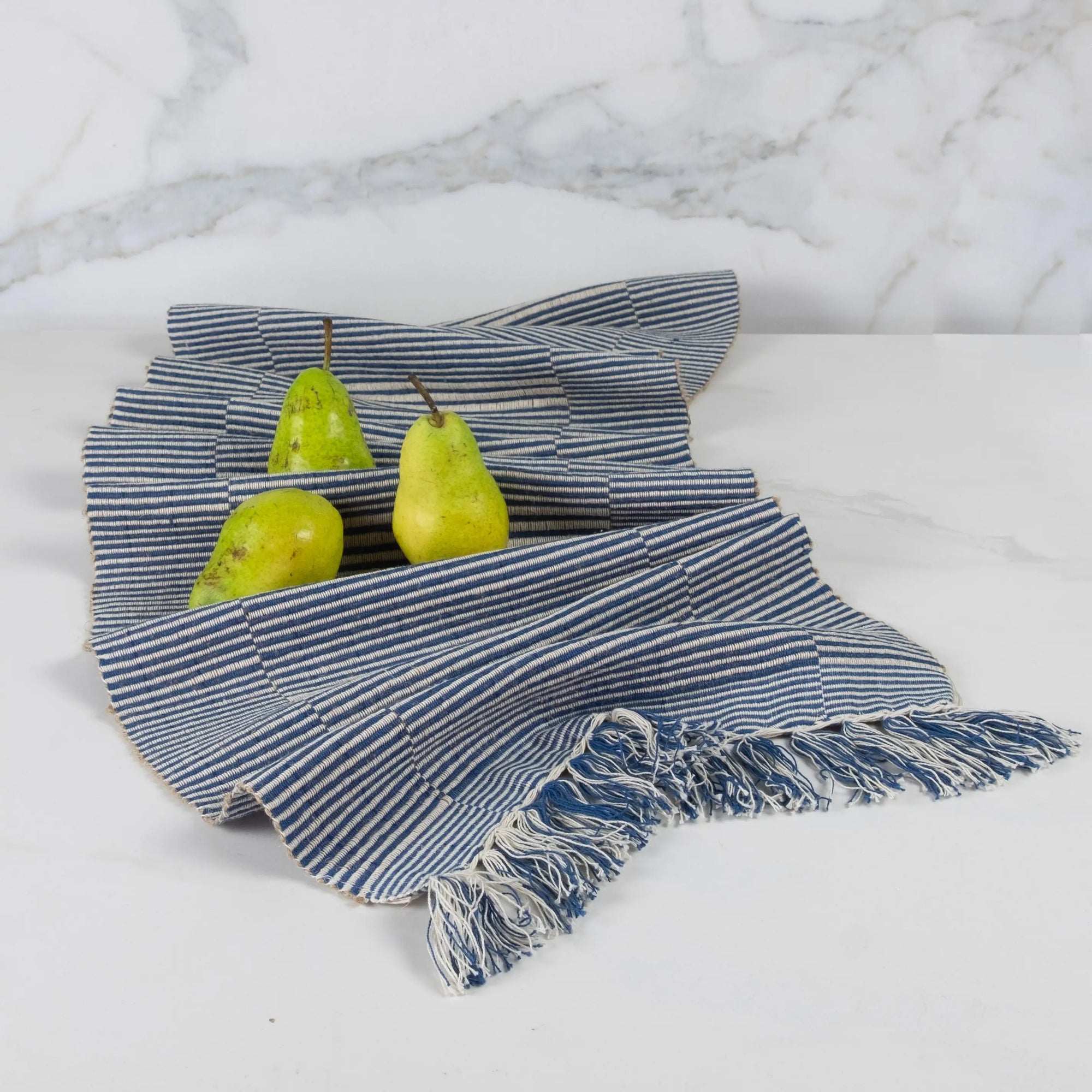 Handcrafted 70 inch blue handloom table runner, elegant table decoration