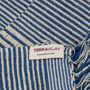 70 inch handloomed blue table runner, handcrafted cotton table décor for dining