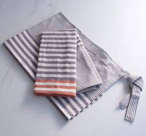 Gray with Red Stripes Kitchen Towels - Set of 2