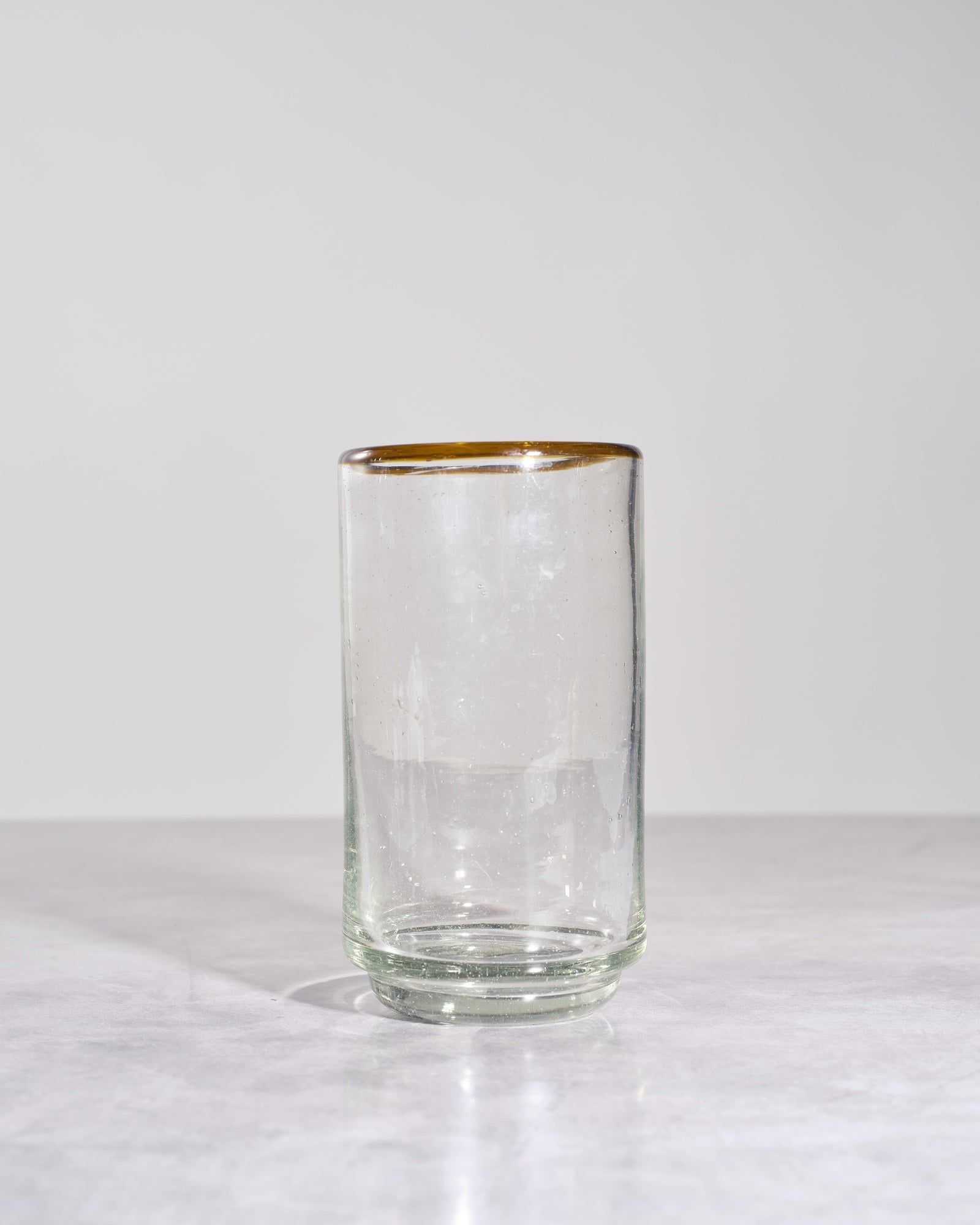 Large Amber Rim Stacking Drinking Glass