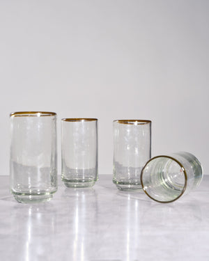 Large Amber Rim Stacking Drinking Glass