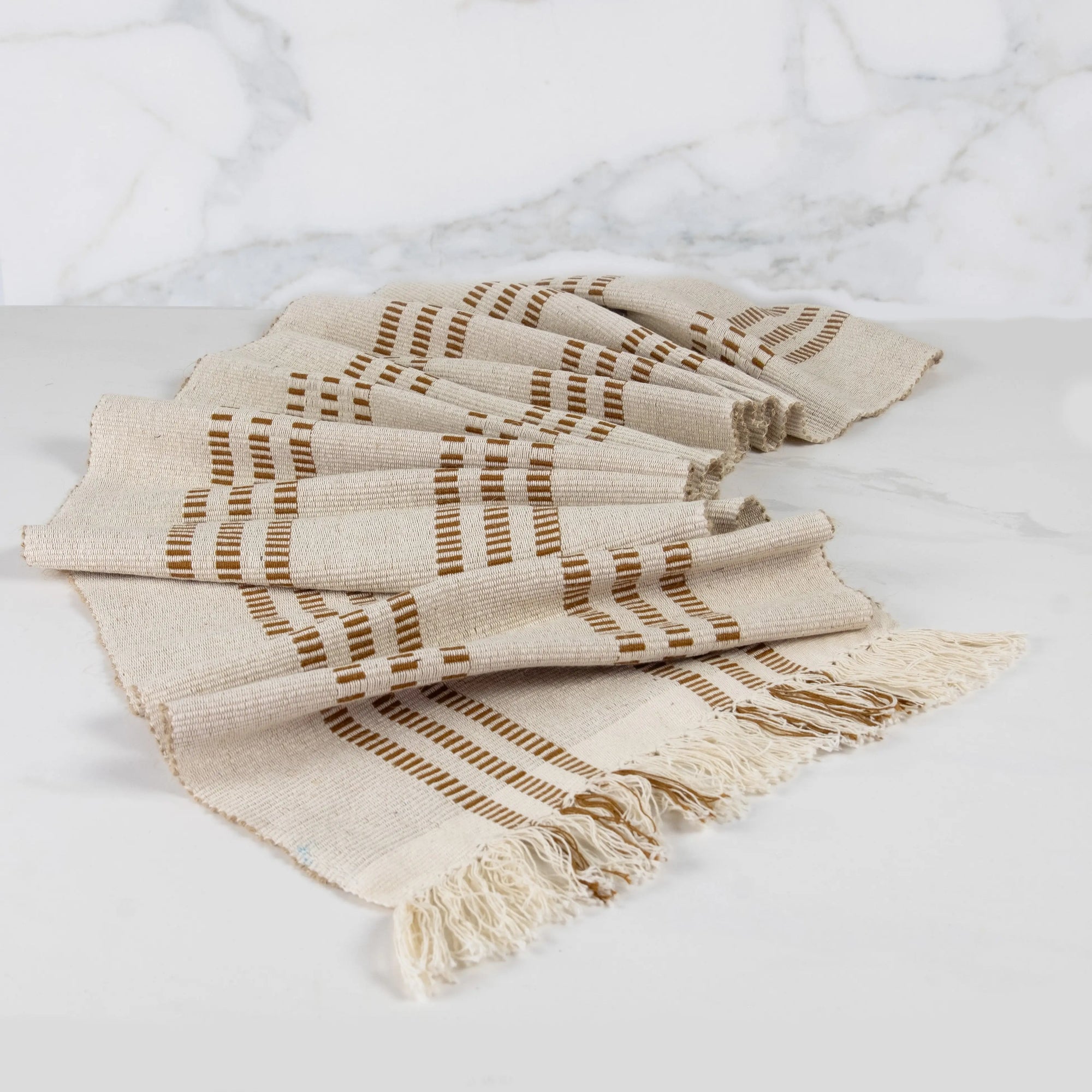 "Beige neutral table runner, rustic chic table decor for dining and events"