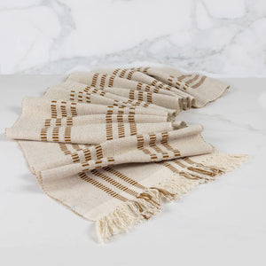 "Beige neutral table runner, rustic chic table decor for dining and events"
