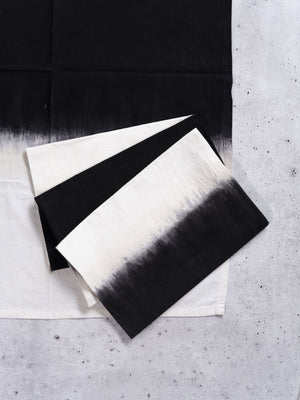 Black Ombré Shibori Cotton Napkins