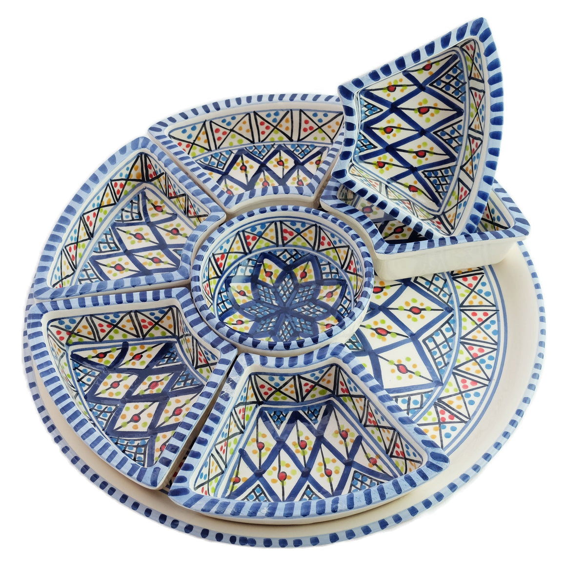 Dark Blue Rosette Tapas Server