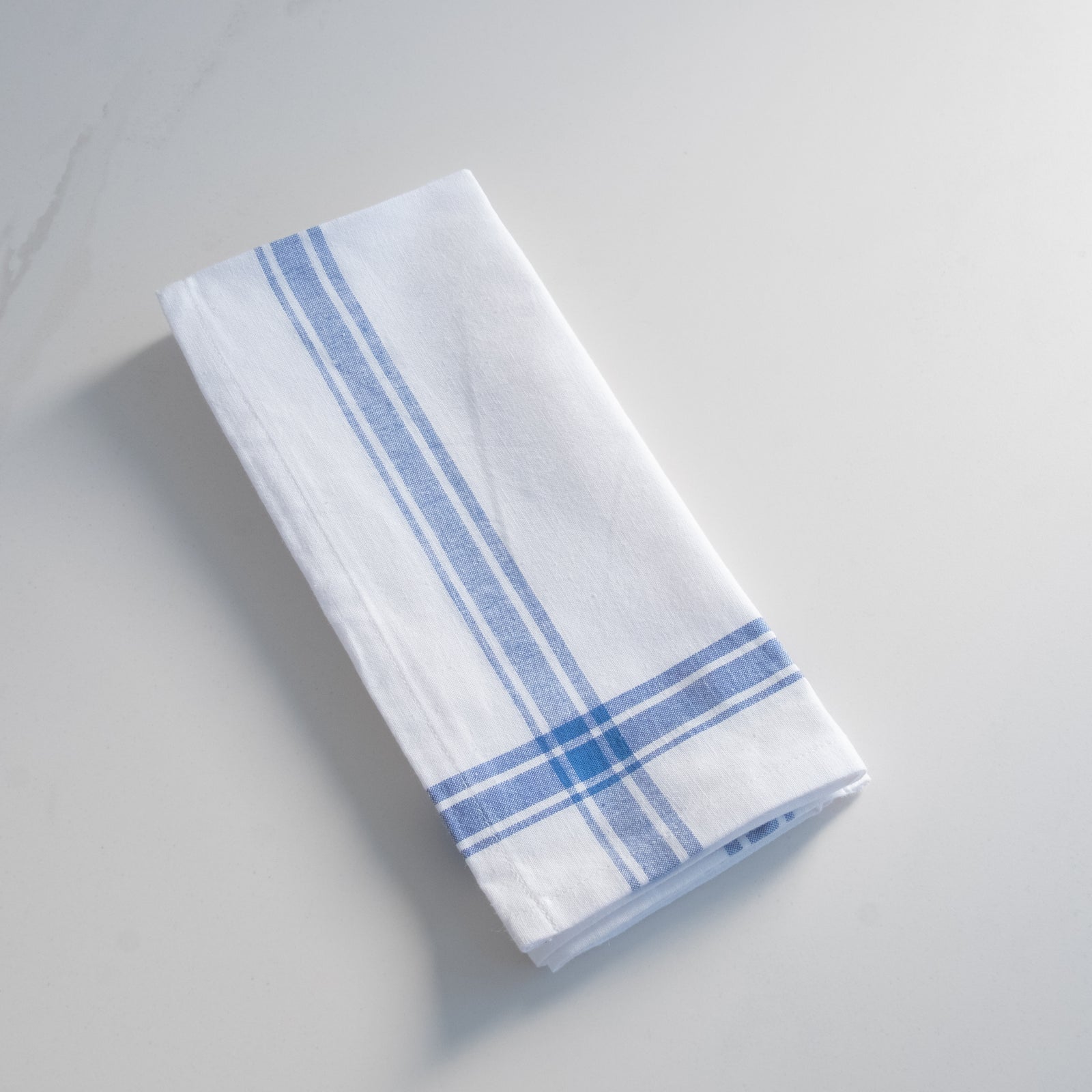 "Blue French classic cotton kitchen towels, reusable and absorbent dish cloths"