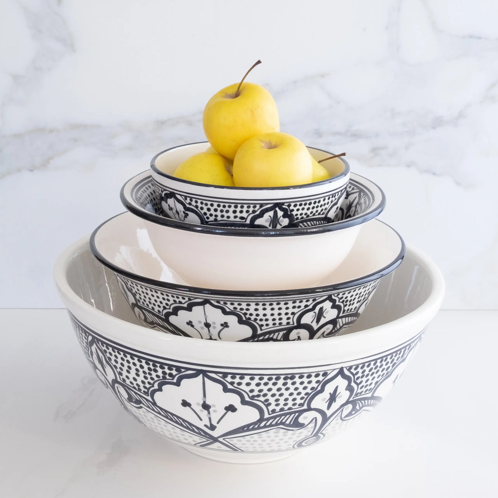 "Unique hand painted Haqima bowl, 12 inch deep serving dish"