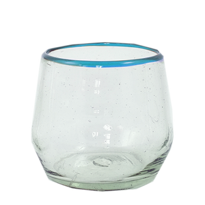 Blue Rim Roly Wine Glass