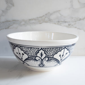 "Large Haqima deep serving bowl 12 inches, hand painted ceramic"