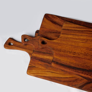 "Rustic Caro Caro wood serving board with handle, large 20x14 size"