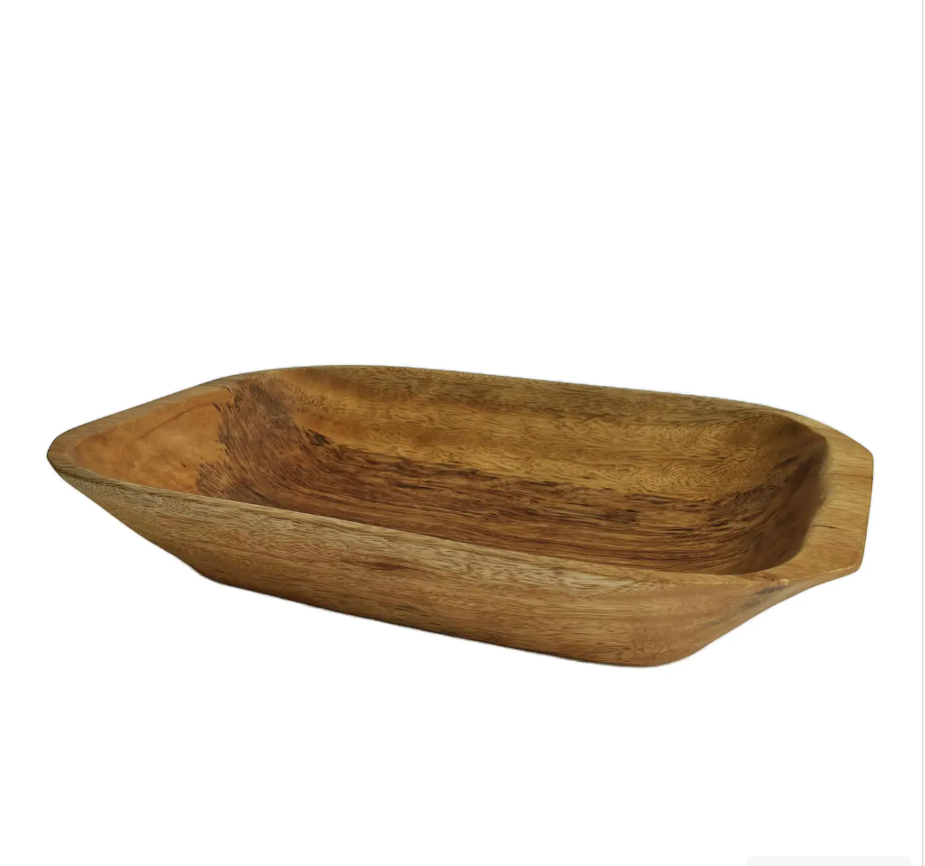 "Rectangular extra large wooden bowl tray, handcrafted serveware"