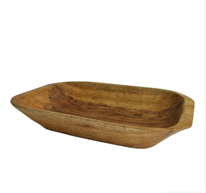 "Rectangular extra large wooden bowl tray, handcrafted serveware"