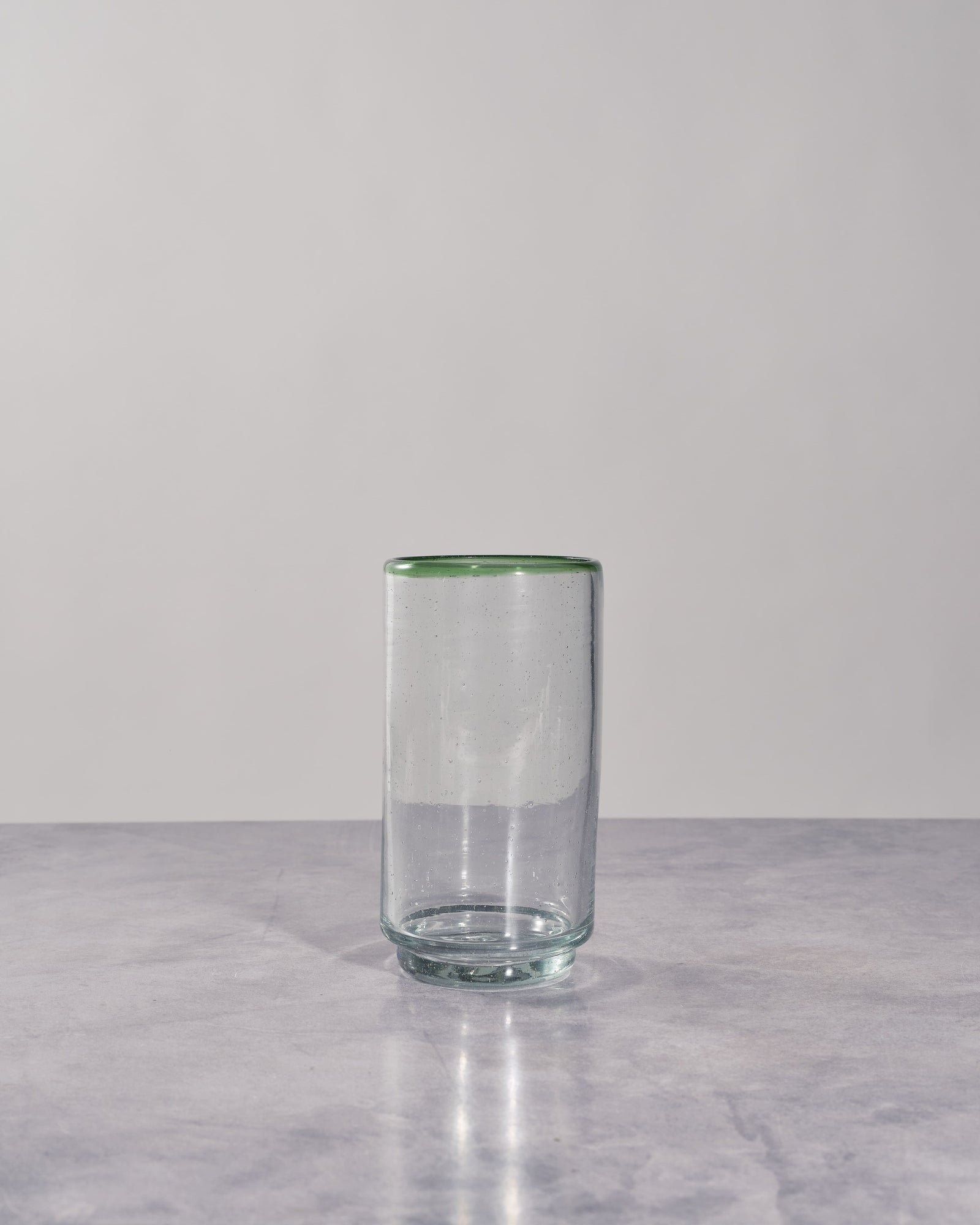Large Green Rim Stacking Glass