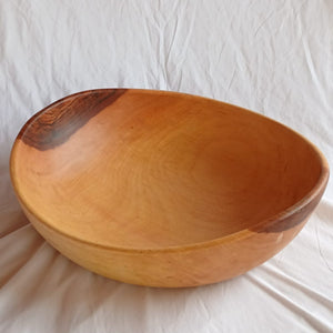 "20 inch extra large wave wood bowl, handcrafted serveware"