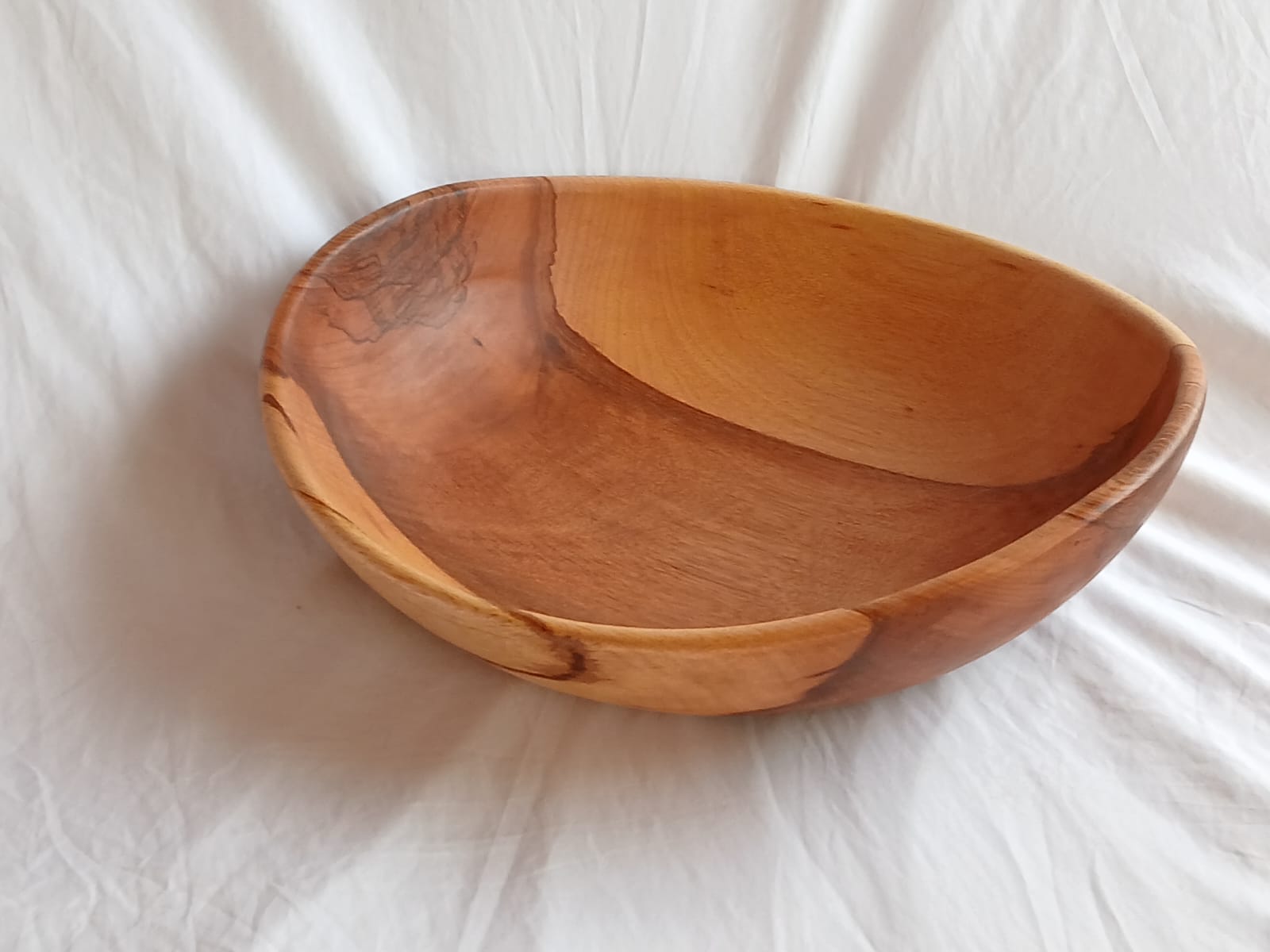 17" Large Wave Wood Salad Bowl