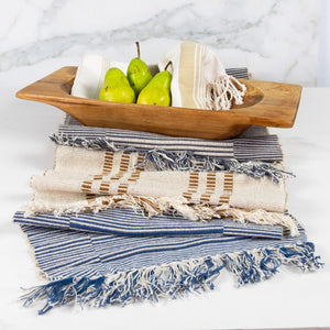"Minimalist neutral table runner, stylish dining room and kitchen decor"