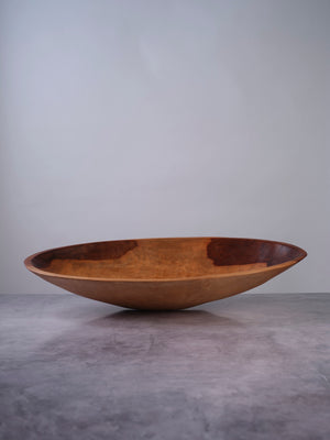 22" Oval Hand-Carved Wooden Bowl