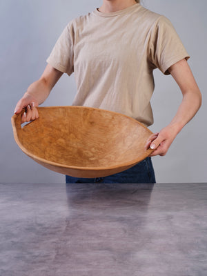 "Large 17 inch nesting square bowl in wood, rustic farmhouse decor"