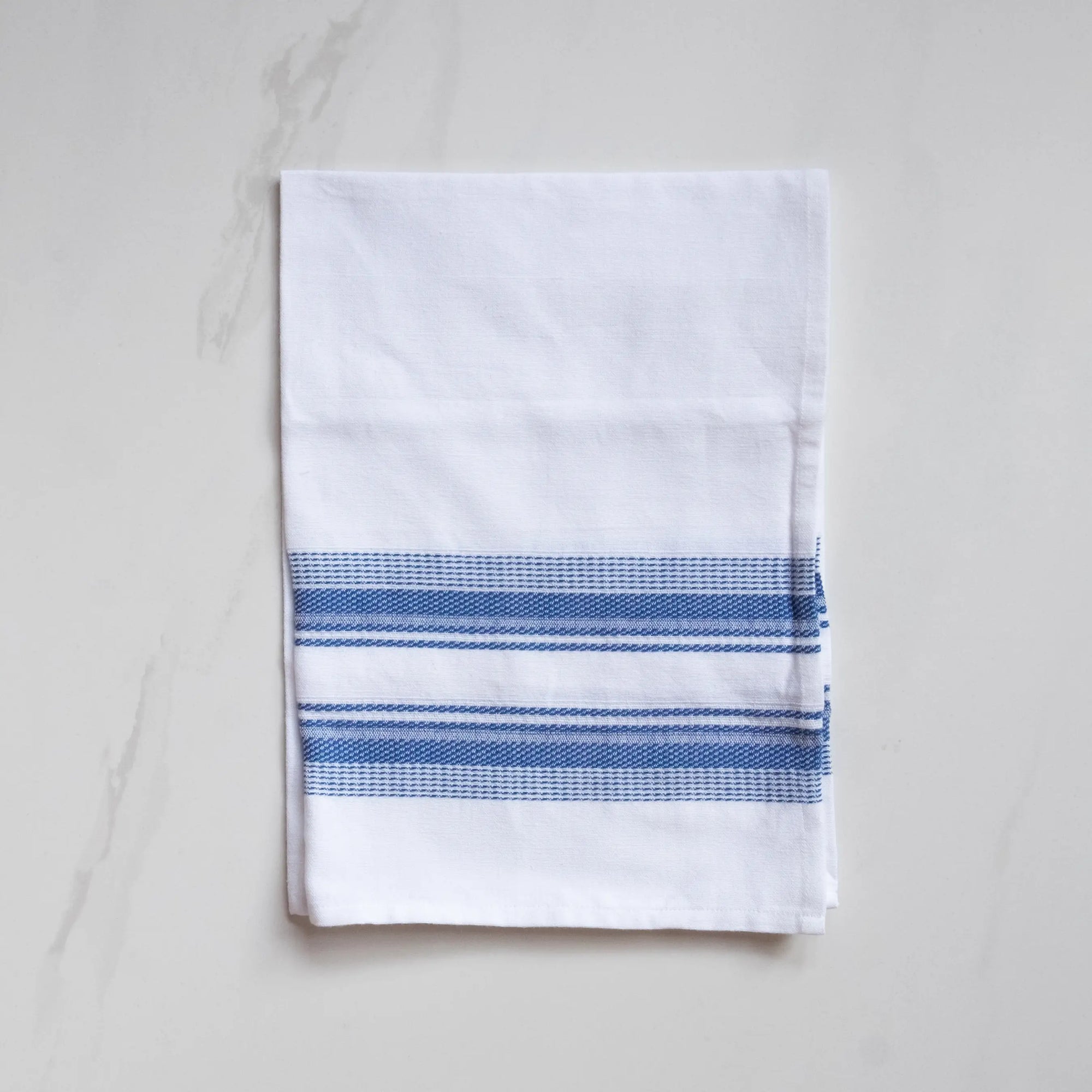 Premium blue stripe Antigua kitchen towels, absorbent cotton hand and dish cloths
