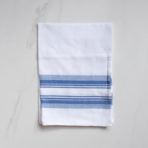 Premium blue stripe Antigua kitchen towels, absorbent cotton hand and dish cloths