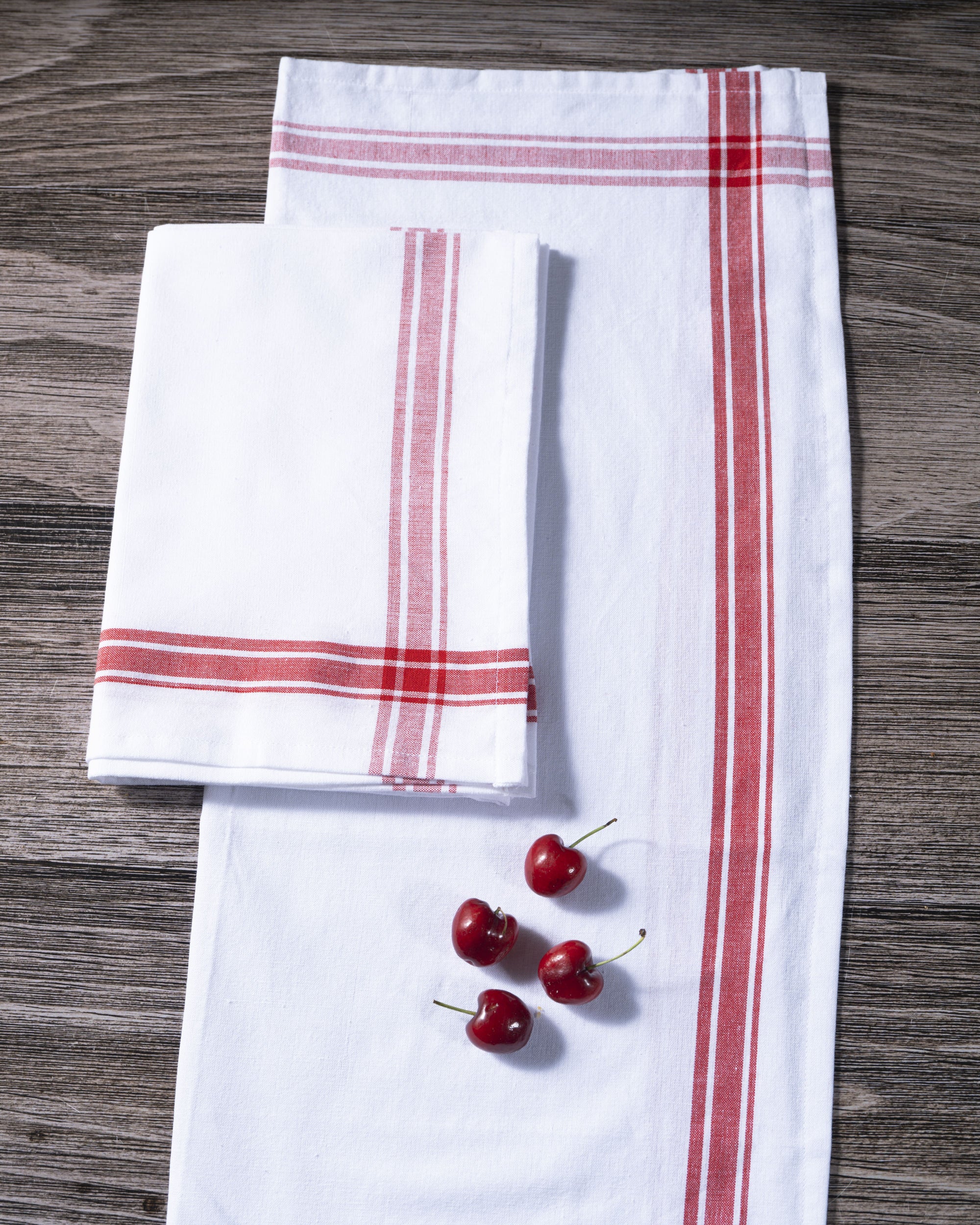 Red French Classic Cotton Kitchen Towels