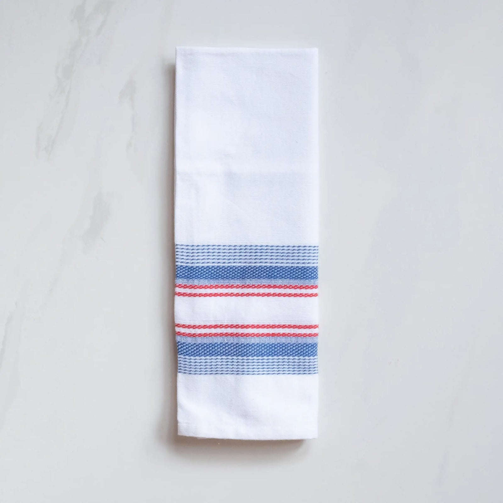 Red, white and blue stripe Antigua cotton kitchen towels, reusable and absorbent dish cloths