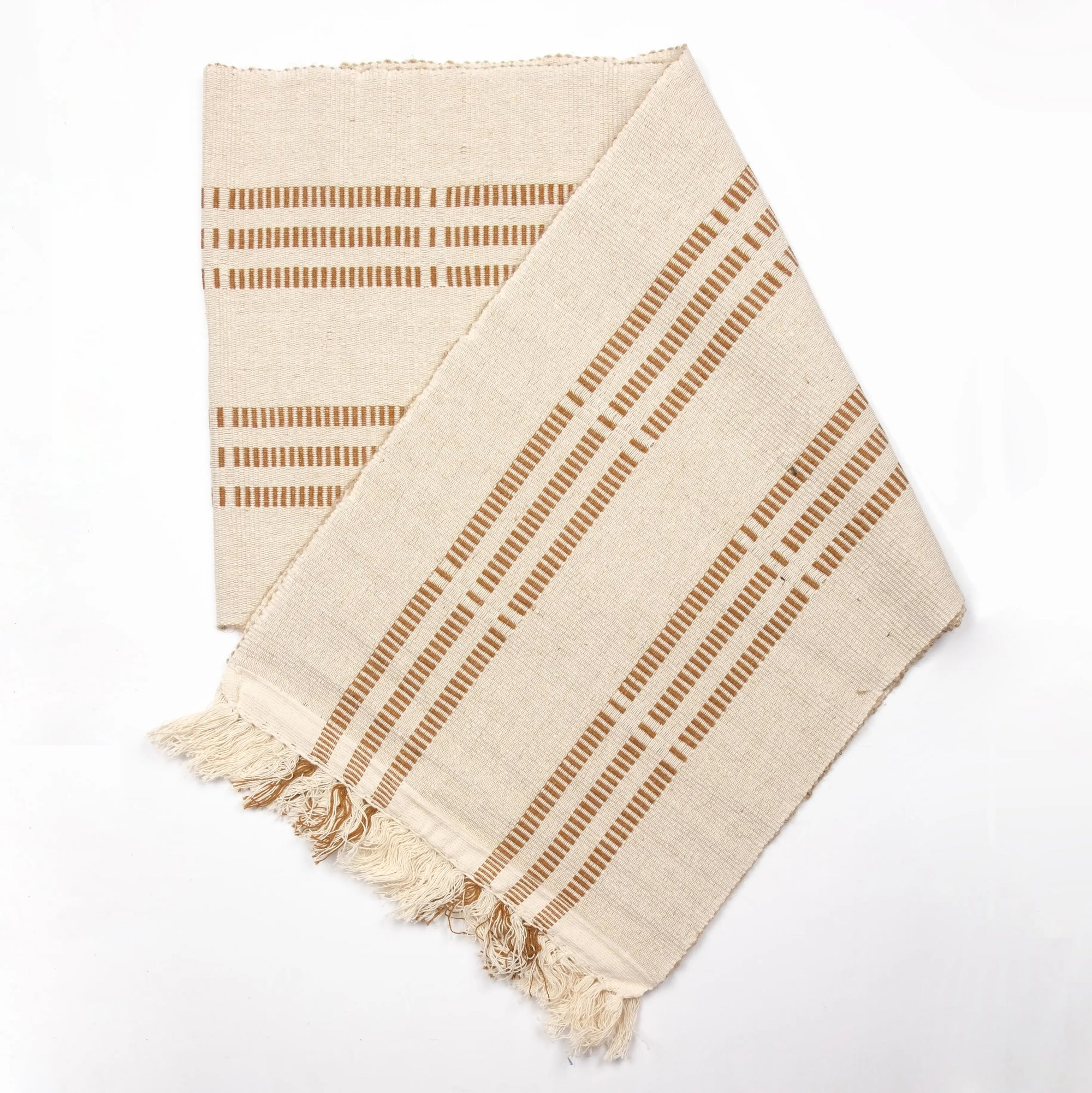 "Classic neutral table runner, versatile decor for dinner parties and events"