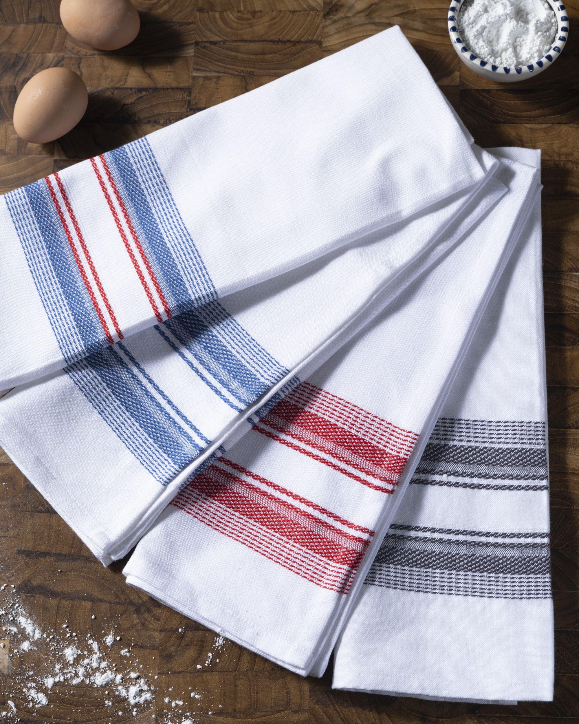 Slate Stripe Antigua Cotton Kitchen Towels