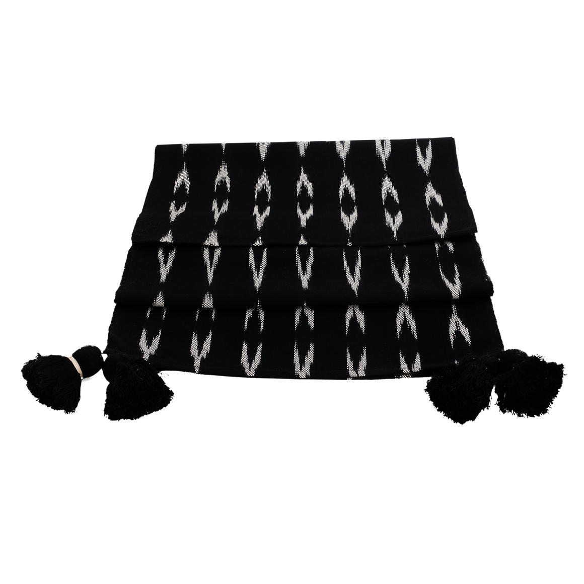 Black and White Serpentina Cotton Table Runner