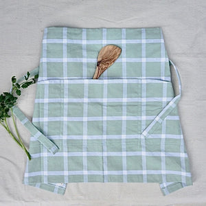 Green Half Apron with Pockets