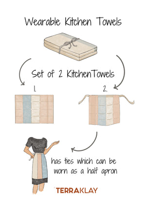 Elegant gray with brown striped cotton kitchen towels, durable and absorbent
