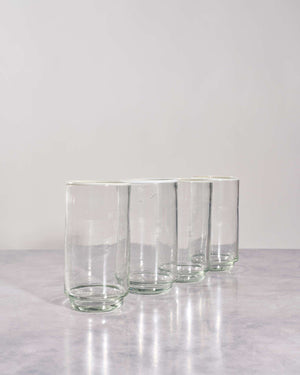 Large White Rim Stacking Drinking Glass
