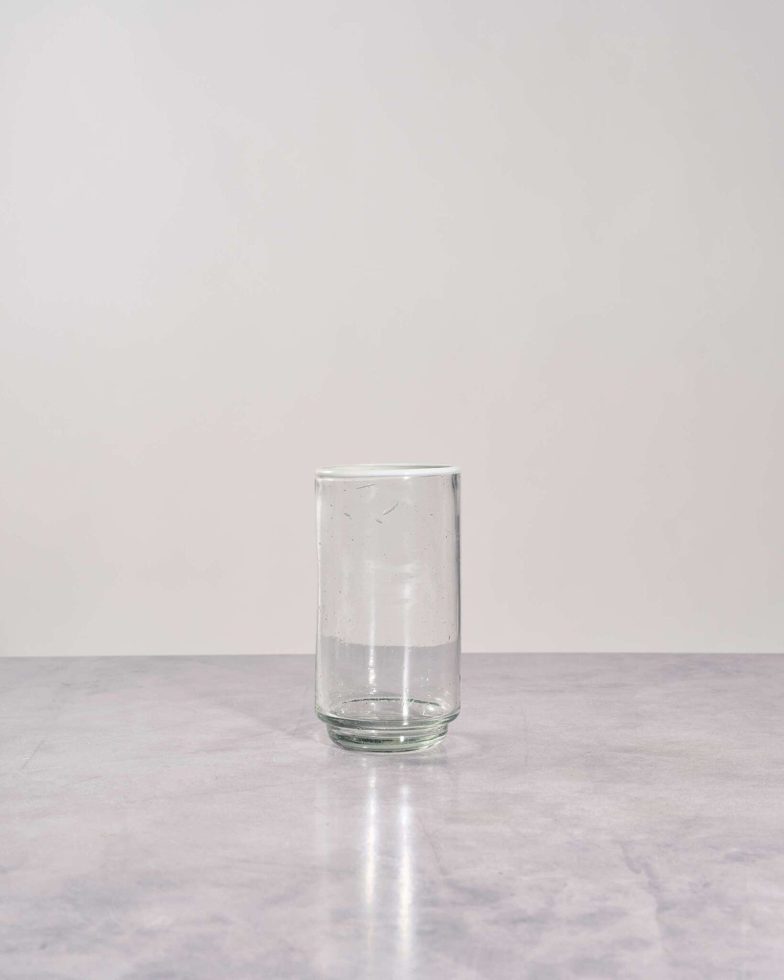 Large White Rim Stacking Drinking Glass