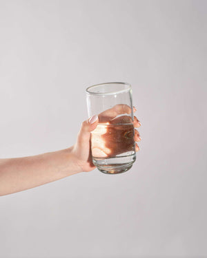 Large White Rim Stacking Drinking Glass