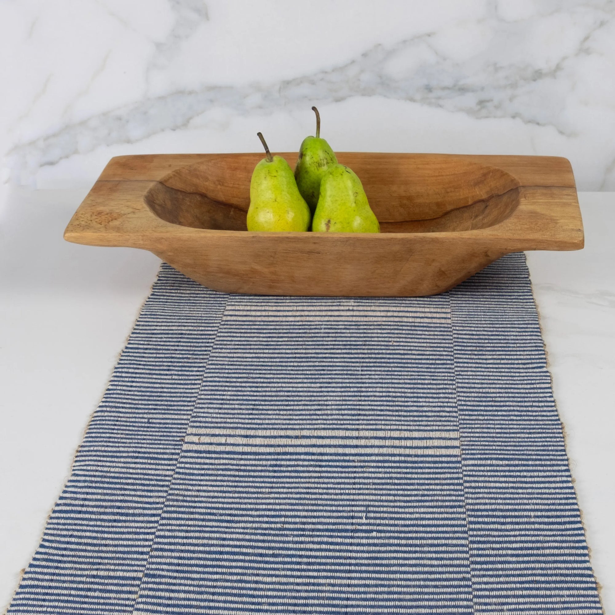 Artisan handloomed blue table runner, 70 inch cloth for dinner table décor