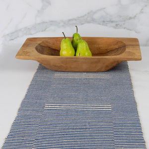 Artisan handloomed blue table runner, 70 inch cloth for dinner table décor