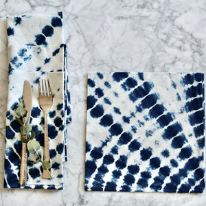 Geetha Shibori Tie-Dye Cotton Napkins Napkins TerraKlay