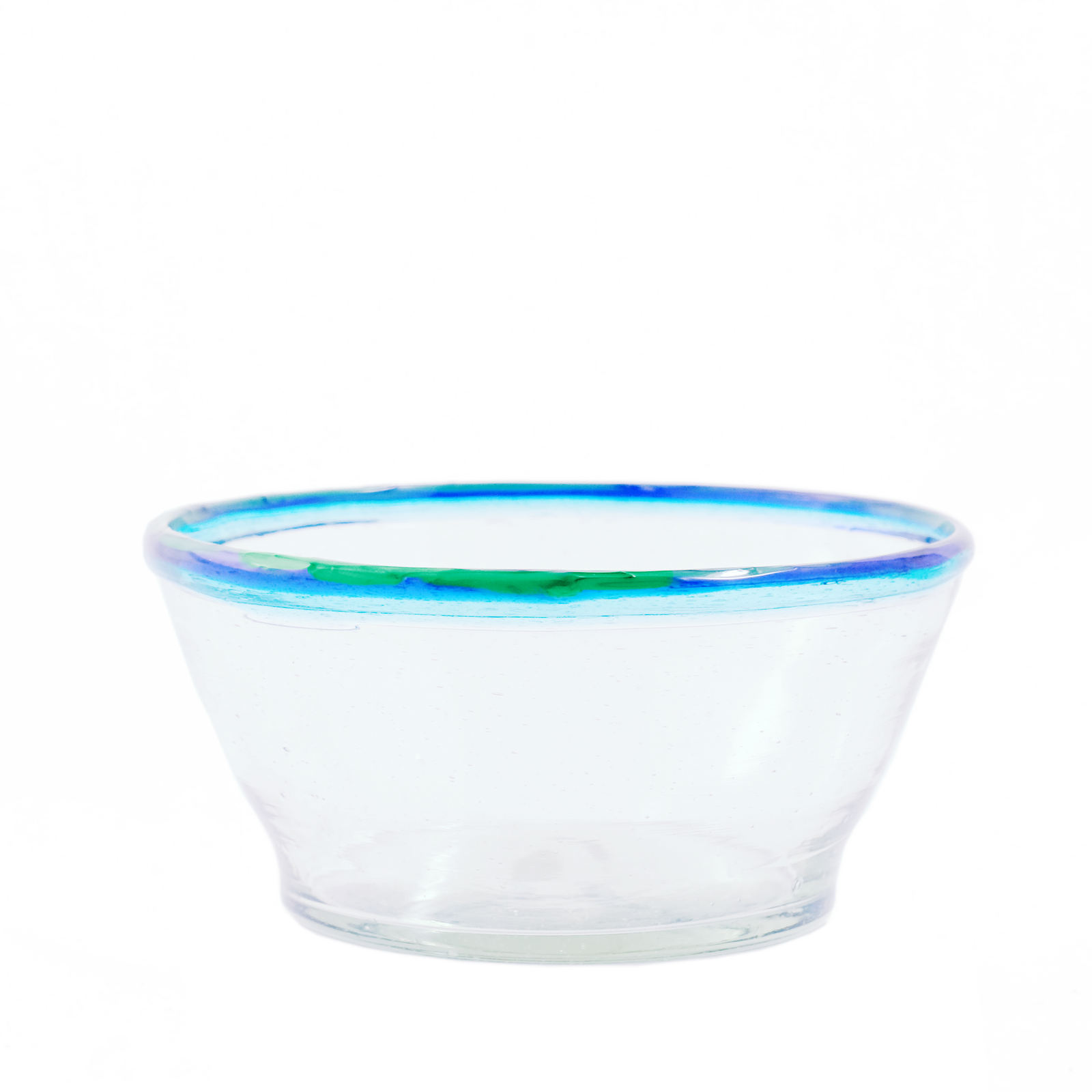 Small Blue Multi Rim Glass Bowl