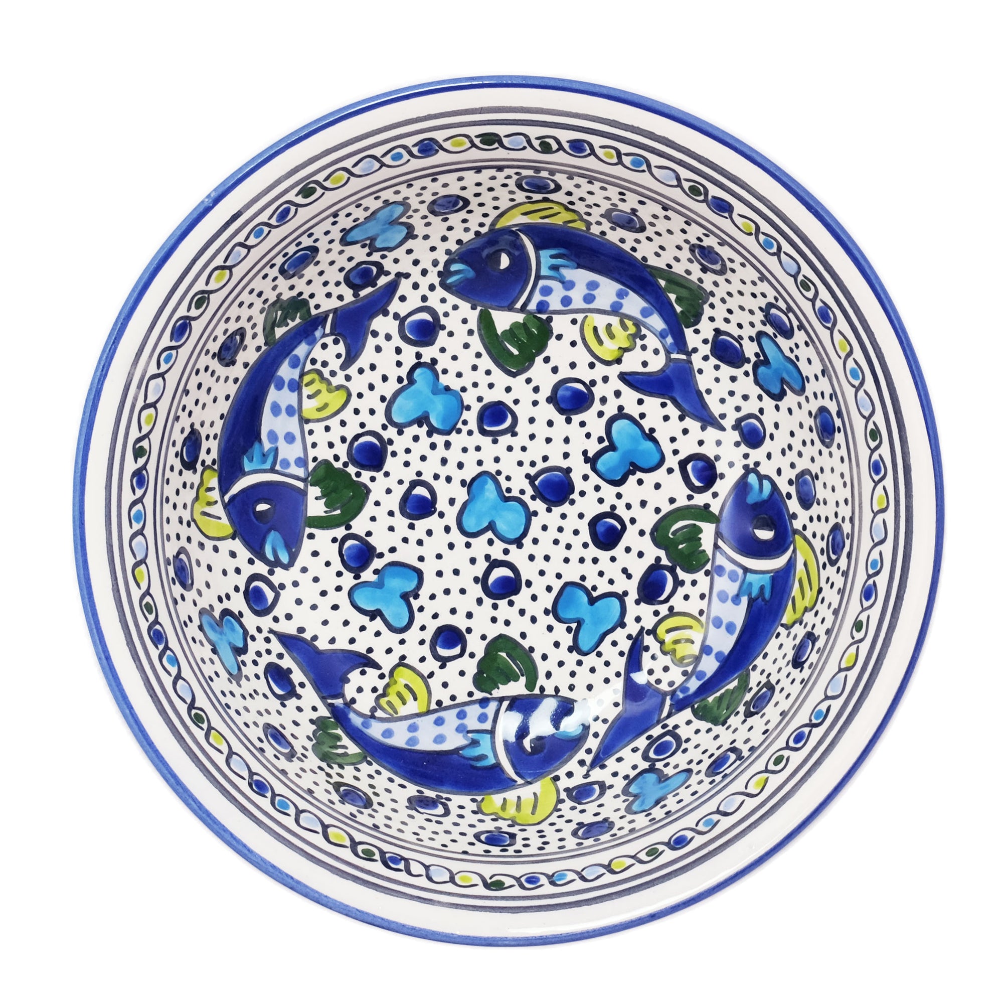 Blue Fish Med Deep Bowl 10"D