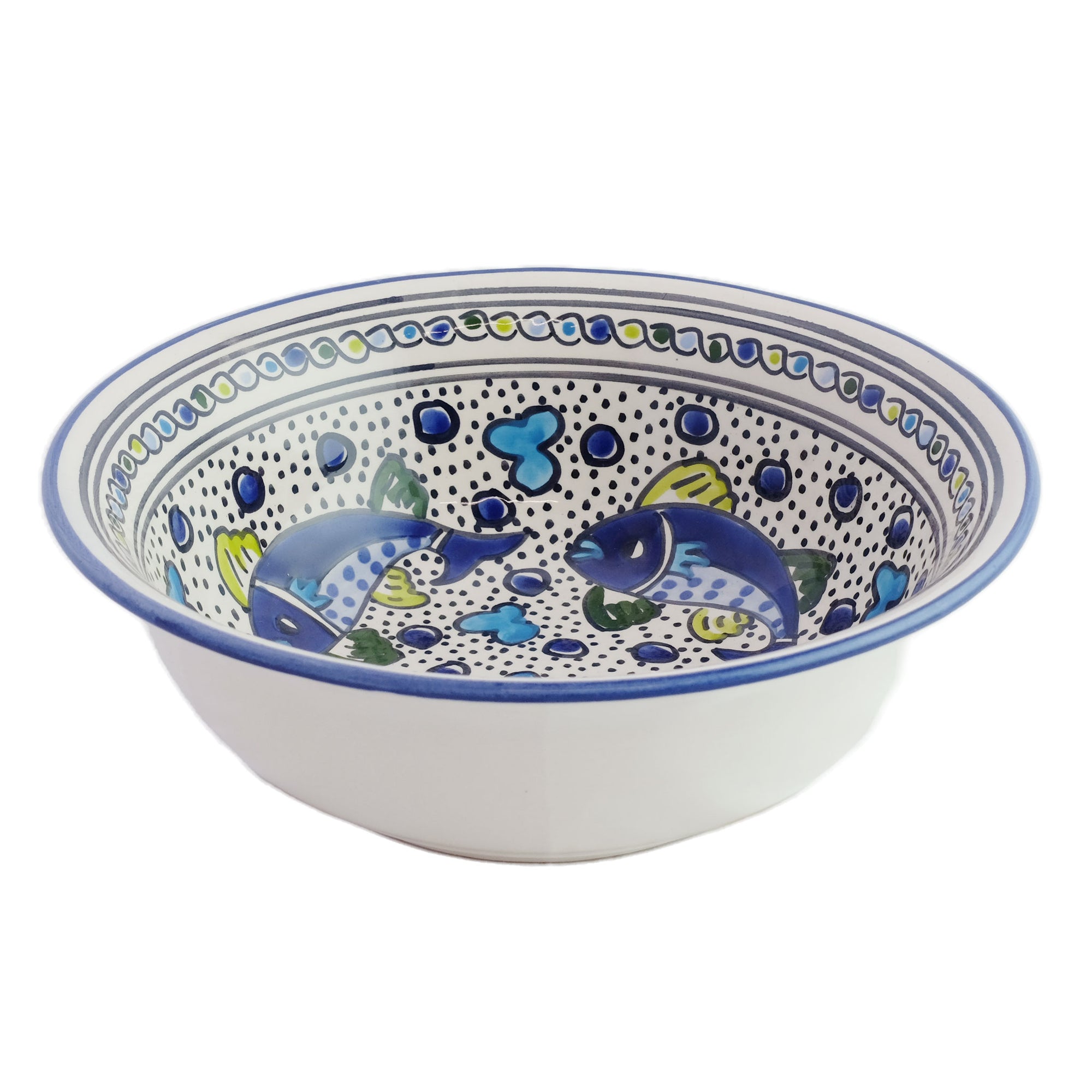 Blue Fish Med Deep Bowl 10"D