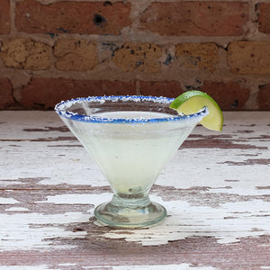 Blue Rim Margarita Glass