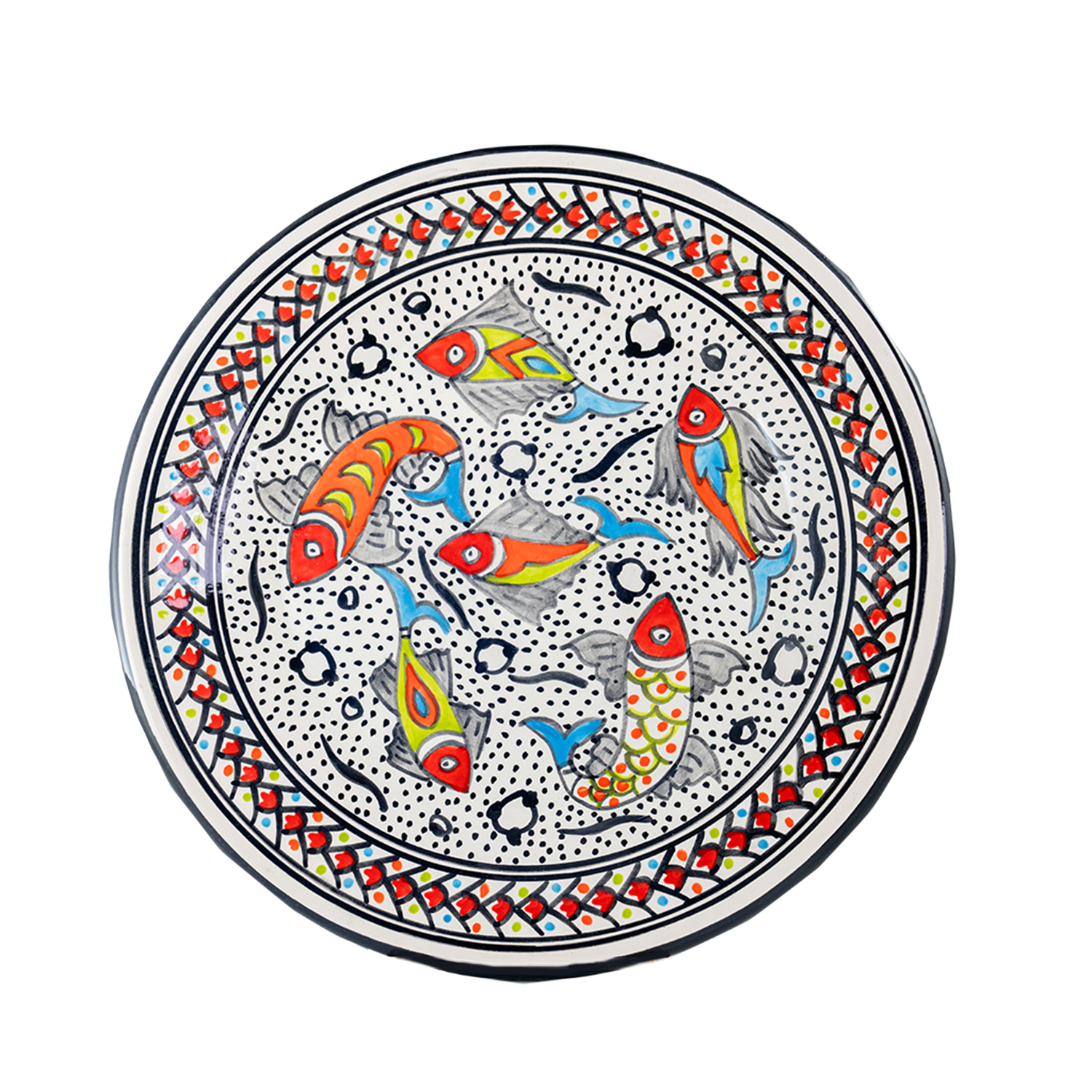 Rainbow Fish Dinner Plate 11"D