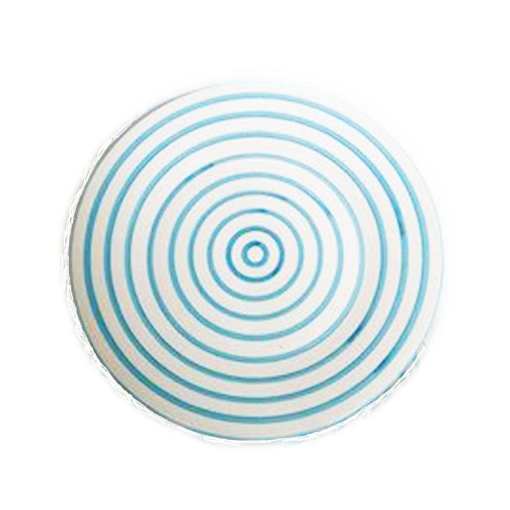 Turquoise Stripe Dinner Plate 11"D