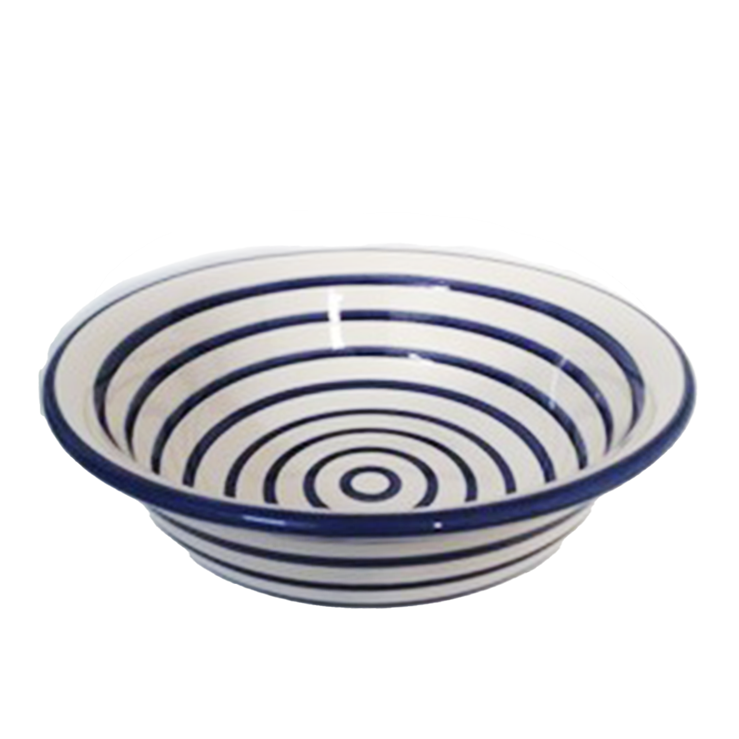 10" Cobalt Stripe Med Deep Bowl