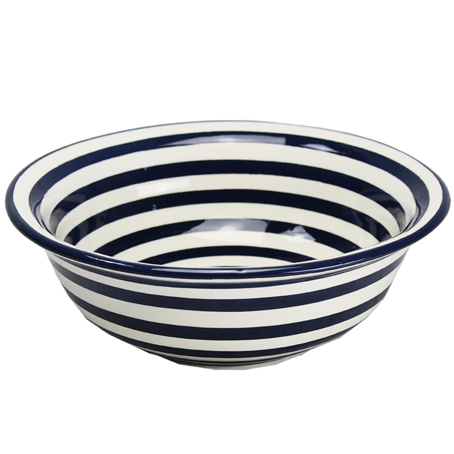 Black Stripe Med Deep Bowl 10"D