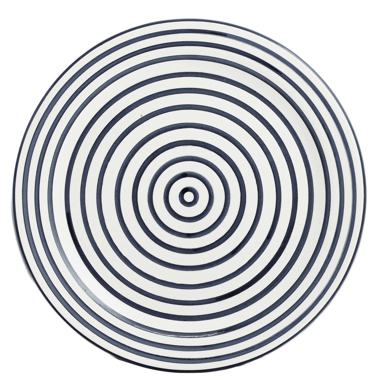 13" D Black Stripe Round Platter