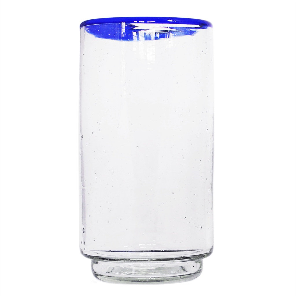 Large Blue Rim Stacking Drinking Glass